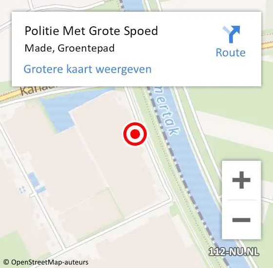 Locatie op kaart van de 112 melding: Politie Met Grote Spoed Naar Made, Groentepad op 15 mei 2022 13:58