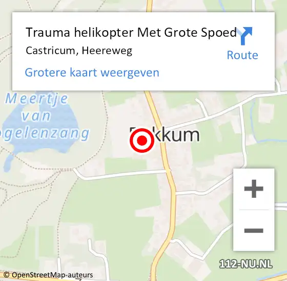 Locatie op kaart van de 112 melding: Trauma helikopter Met Grote Spoed Naar Castricum, Heereweg op 15 mei 2022 14:15