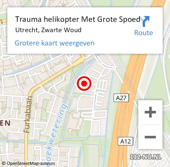 Locatie op kaart van de 112 melding: Trauma helikopter Met Grote Spoed Naar Utrecht, Zwarte Woud op 15 mei 2022 14:48