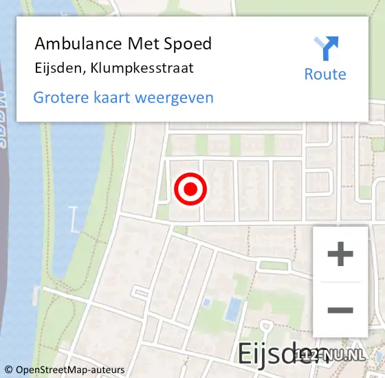 Locatie op kaart van de 112 melding: Ambulance Met Spoed Naar Eijsden, Klumpkesstraat op 17 juli 2014 12:33