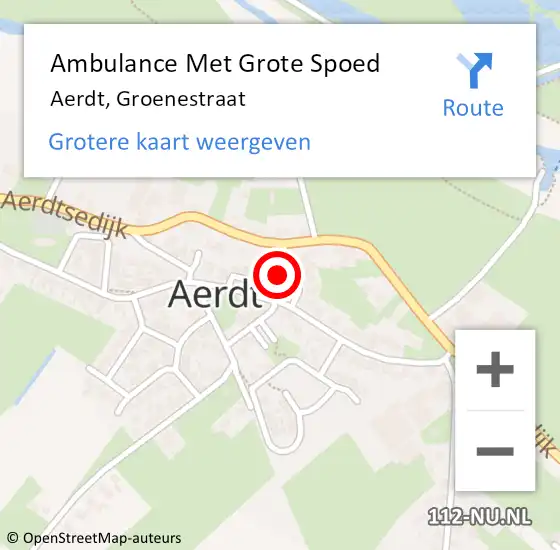 Locatie op kaart van de 112 melding: Ambulance Met Grote Spoed Naar Aerdt, Groenestraat op 15 mei 2022 16:24