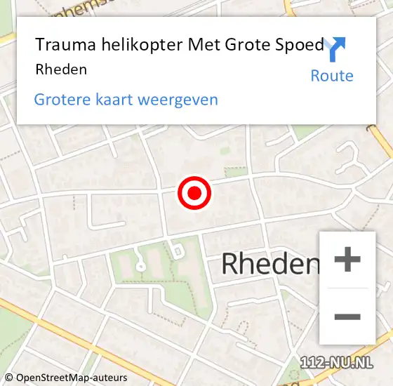 Locatie op kaart van de 112 melding: Trauma helikopter Met Grote Spoed Naar Rheden op 15 mei 2022 17:34