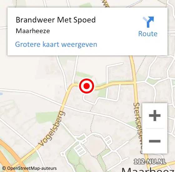 Locatie op kaart van de 112 melding: Brandweer Met Spoed Naar Maarheeze op 15 mei 2022 17:41