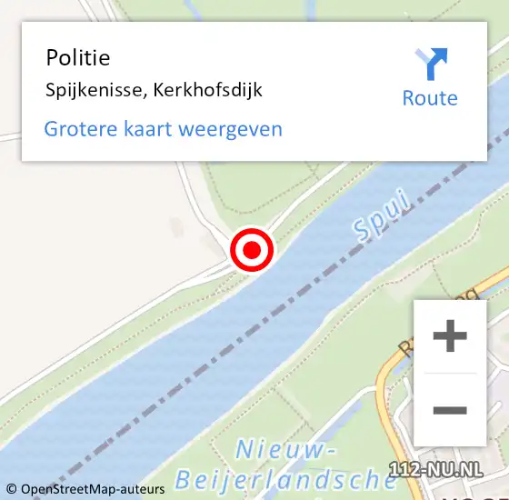 Locatie op kaart van de 112 melding: Politie Spijkenisse, Kerkhofsdijk op 15 mei 2022 18:11