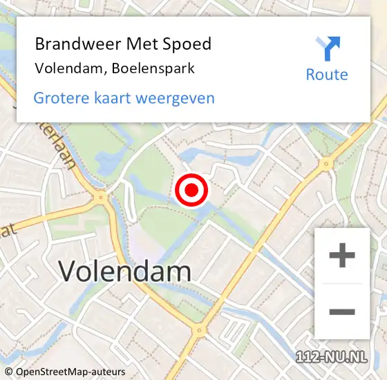 Locatie op kaart van de 112 melding: Brandweer Met Spoed Naar Volendam, Boelenspark op 15 mei 2022 18:16