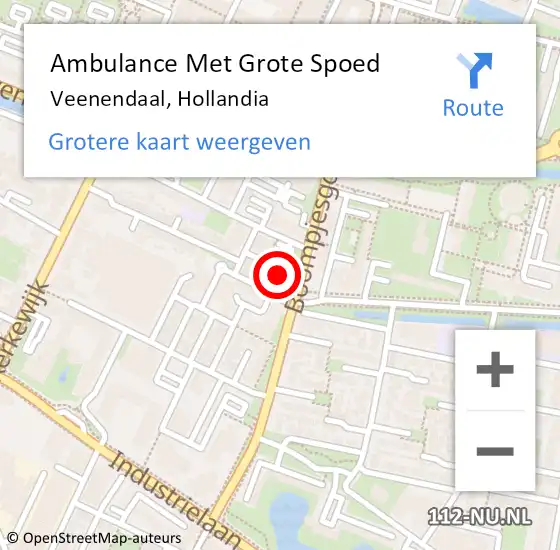 Locatie op kaart van de 112 melding: Ambulance Met Grote Spoed Naar Veenendaal, Hollandia op 15 mei 2022 18:22