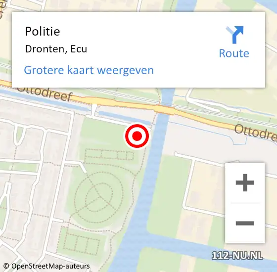 Locatie op kaart van de 112 melding: Politie Dronten, Ecu op 15 mei 2022 18:24