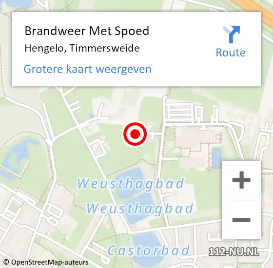 Locatie op kaart van de 112 melding: Brandweer Met Spoed Naar Hengelo, Timmersweide op 15 mei 2022 18:37