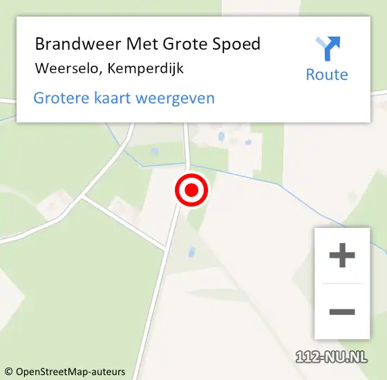 Locatie op kaart van de 112 melding: Brandweer Met Grote Spoed Naar Weerselo, Kemperdijk op 17 juli 2014 12:47