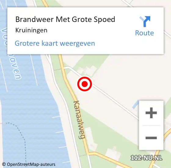 Locatie op kaart van de 112 melding: Brandweer Met Grote Spoed Naar Kruiningen op 15 mei 2022 19:19