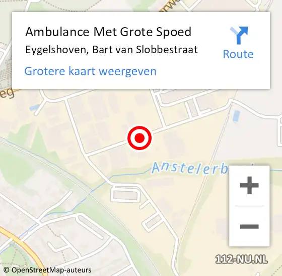 Locatie op kaart van de 112 melding: Ambulance Met Grote Spoed Naar Eygelshoven, Bart van Slobbestraat op 17 juli 2014 12:50