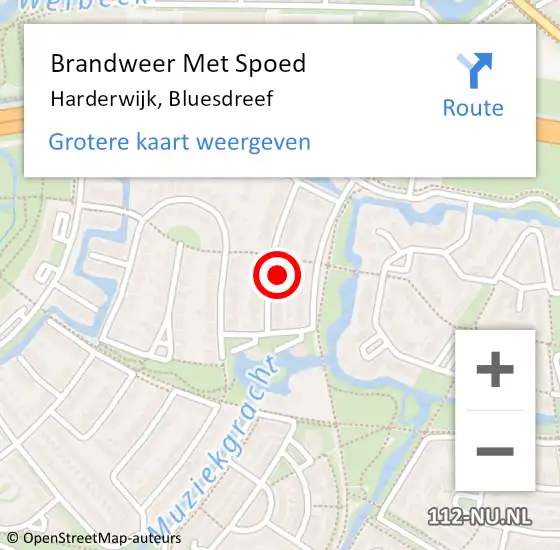 Locatie op kaart van de 112 melding: Brandweer Met Spoed Naar Harderwijk, Bluesdreef op 15 mei 2022 19:56