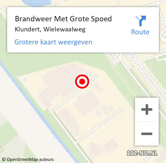 Locatie op kaart van de 112 melding: Brandweer Met Grote Spoed Naar Klundert, Wielewaalweg op 15 mei 2022 20:38