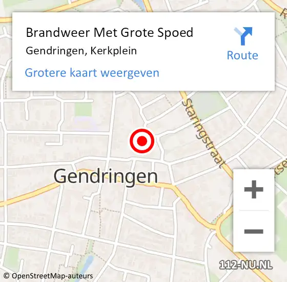 Locatie op kaart van de 112 melding: Brandweer Met Grote Spoed Naar Gendringen, Kerkplein op 15 mei 2022 21:21