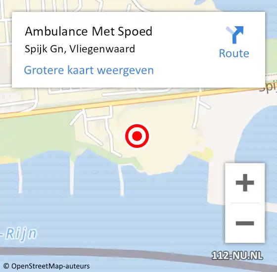 Locatie op kaart van de 112 melding: Ambulance Met Spoed Naar Spijk Gn, Vliegenwaard op 15 mei 2022 21:40