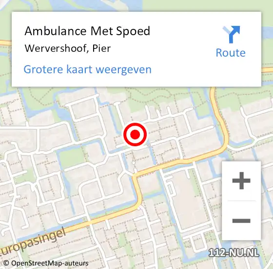 Locatie op kaart van de 112 melding: Ambulance Met Spoed Naar Wervershoof, Pier op 15 mei 2022 21:42