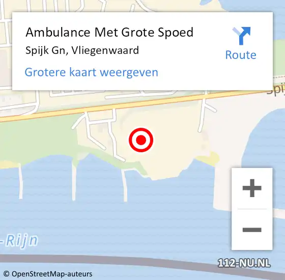 Locatie op kaart van de 112 melding: Ambulance Met Grote Spoed Naar Spijk Gn, Vliegenwaard op 15 mei 2022 21:53