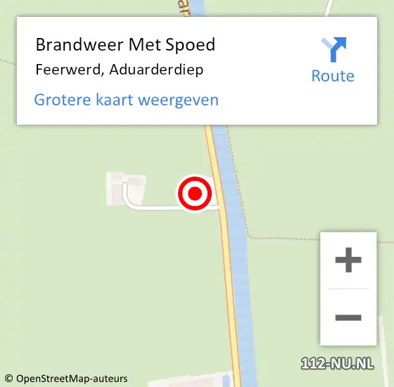 Locatie op kaart van de 112 melding: Brandweer Met Spoed Naar Feerwerd, Aduarderdiep op 15 mei 2022 23:23