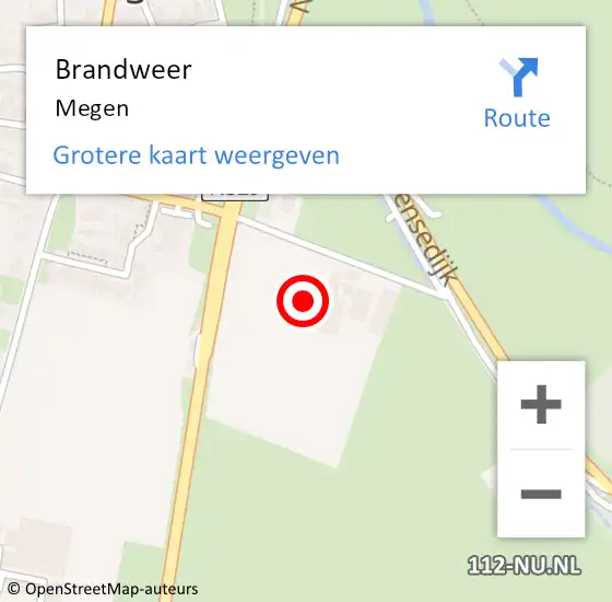 Locatie op kaart van de 112 melding: Brandweer Megen op 17 juli 2014 13:05