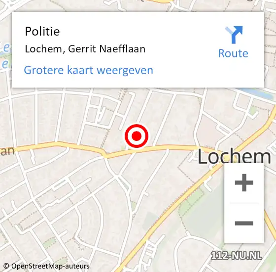 Locatie op kaart van de 112 melding: Politie Lochem, Gerrit Naefflaan op 16 mei 2022 03:14