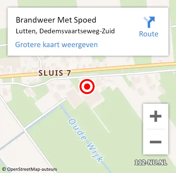 Locatie op kaart van de 112 melding: Brandweer Met Spoed Naar Lutten, Dedemsvaartseweg-Zuid op 17 juli 2014 13:17