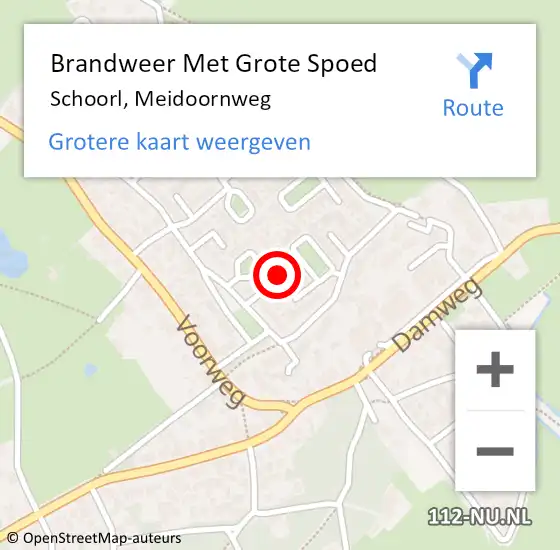 Locatie op kaart van de 112 melding: Brandweer Met Grote Spoed Naar Schoorl, Meidoornweg op 16 mei 2022 04:50