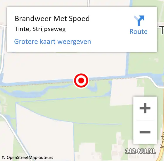 Locatie op kaart van de 112 melding: Brandweer Met Spoed Naar Tinte, Strijpseweg op 17 juli 2014 13:18