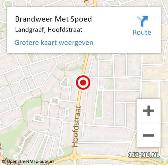 Locatie op kaart van de 112 melding: Brandweer Met Spoed Naar Landgraaf, Hoofdstraat op 16 mei 2022 07:10