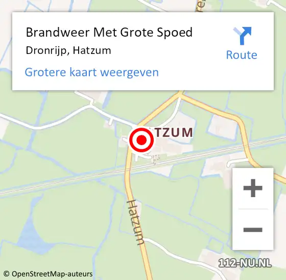 Locatie op kaart van de 112 melding: Brandweer Met Grote Spoed Naar Dronrijp, Hatzum op 16 mei 2022 08:32