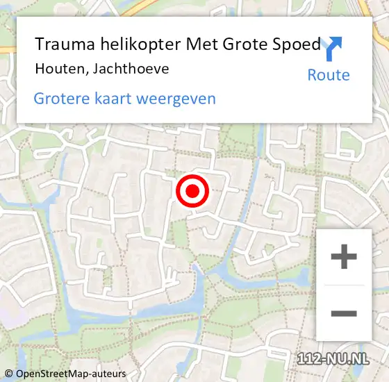 Locatie op kaart van de 112 melding: Trauma helikopter Met Grote Spoed Naar Houten, Jachthoeve op 16 mei 2022 09:49