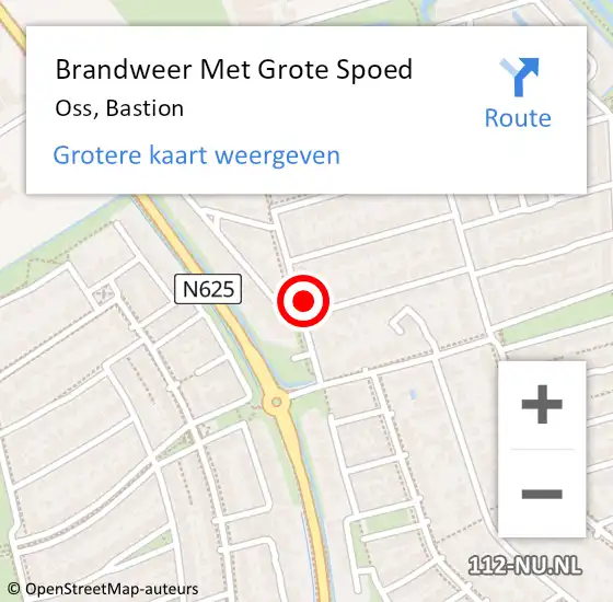 Locatie op kaart van de 112 melding: Brandweer Met Grote Spoed Naar Oss, Bastion op 16 mei 2022 09:49