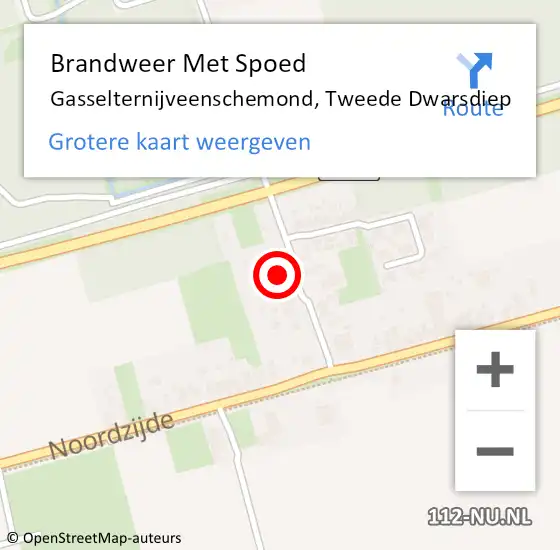 Locatie op kaart van de 112 melding: Brandweer Met Spoed Naar Gasselternijveenschemond, Tweede Dwarsdiep op 16 mei 2022 09:54