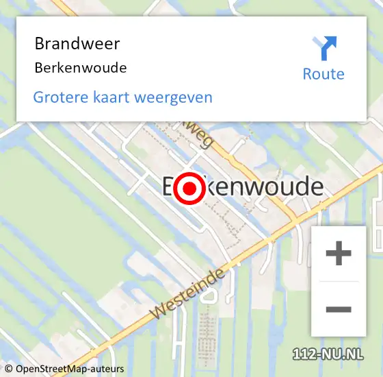 Locatie op kaart van de 112 melding: Brandweer Berkenwoude op 16 mei 2022 10:35