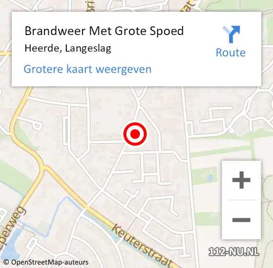 Locatie op kaart van de 112 melding: Brandweer Met Grote Spoed Naar Heerde, Langeslag op 16 mei 2022 10:38