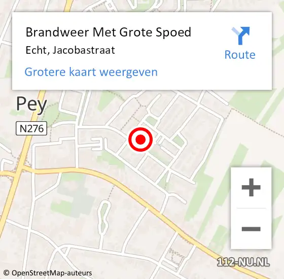 Locatie op kaart van de 112 melding: Brandweer Met Grote Spoed Naar Echt, Jacobastraat op 16 mei 2022 11:15