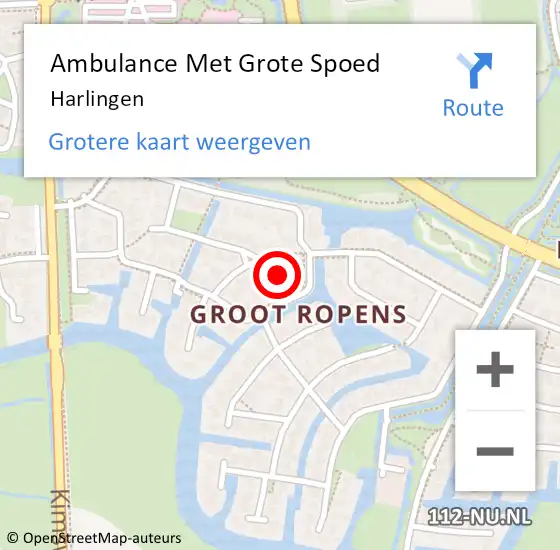 Locatie op kaart van de 112 melding: Ambulance Met Grote Spoed Naar Harlingen op 16 mei 2022 11:50