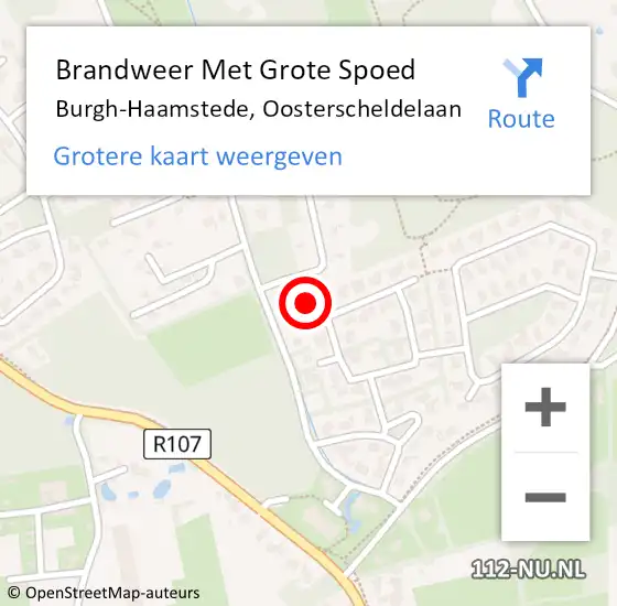 Locatie op kaart van de 112 melding: Brandweer Met Grote Spoed Naar Burgh-Haamstede, Oosterscheldelaan op 16 mei 2022 12:38