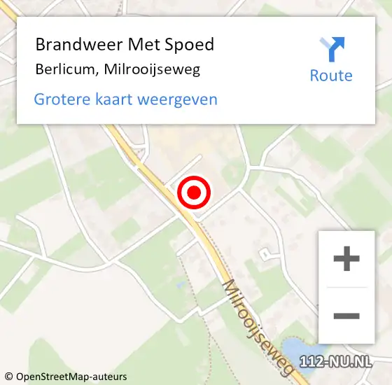 Locatie op kaart van de 112 melding: Brandweer Met Spoed Naar Berlicum, Milrooijseweg op 16 mei 2022 13:51