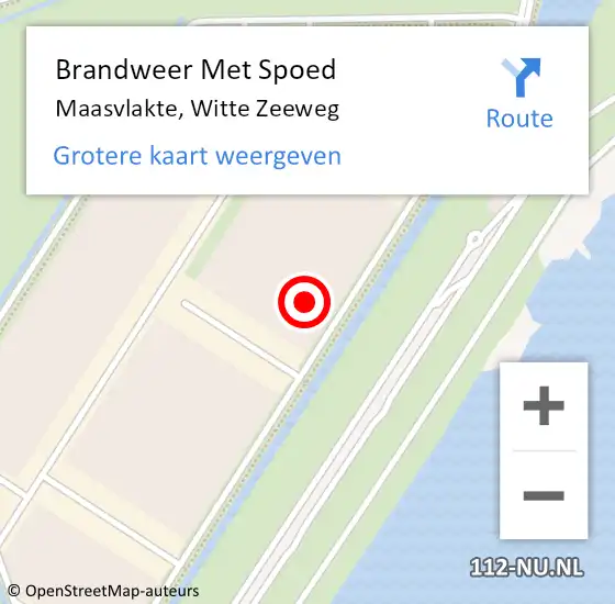 Locatie op kaart van de 112 melding: Brandweer Met Spoed Naar Maasvlakte, Witte Zeeweg op 16 mei 2022 13:54