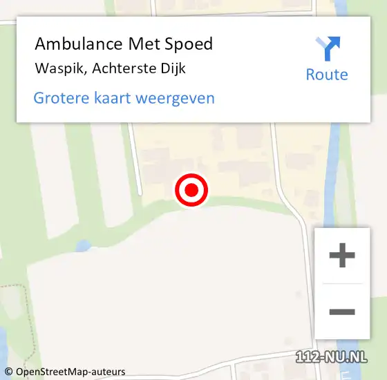 Locatie op kaart van de 112 melding: Ambulance Met Spoed Naar Waspik, Achterste Dijk op 17 juli 2014 14:02