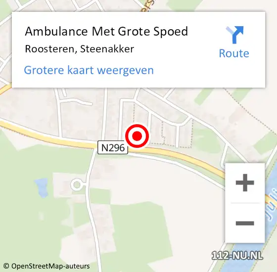 Locatie op kaart van de 112 melding: Ambulance Met Grote Spoed Naar Roosteren, Steenakker op 17 juli 2014 14:03