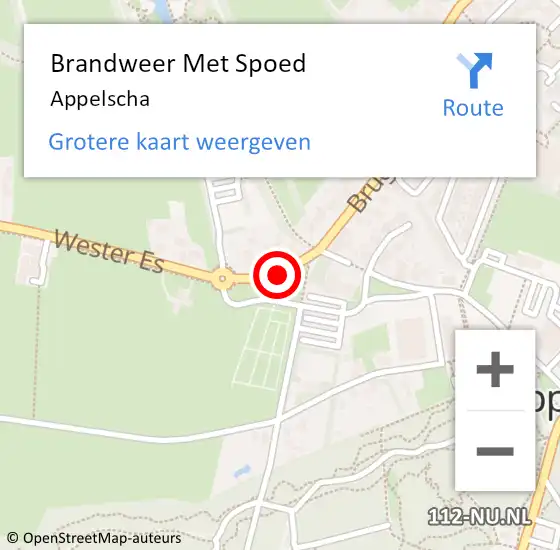 Locatie op kaart van de 112 melding: Brandweer Met Spoed Naar Appelscha op 17 juli 2014 14:04