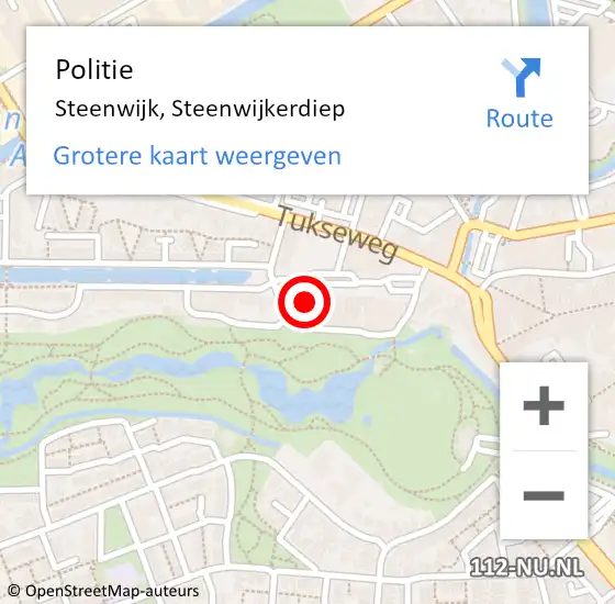 Locatie op kaart van de 112 melding: Politie Steenwijk, Steenwijkerdiep op 16 mei 2022 15:07
