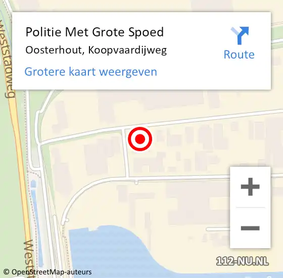 Locatie op kaart van de 112 melding: Politie Met Grote Spoed Naar Oosterhout, Koopvaardijweg op 16 mei 2022 15:54