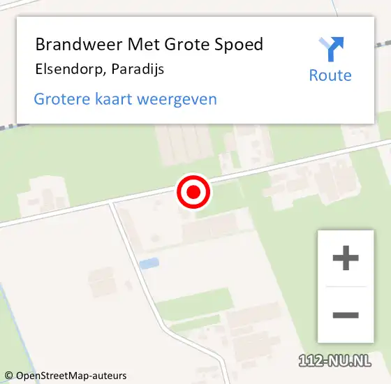 Locatie op kaart van de 112 melding: Brandweer Met Grote Spoed Naar Elsendorp, Paradijs op 16 mei 2022 16:57