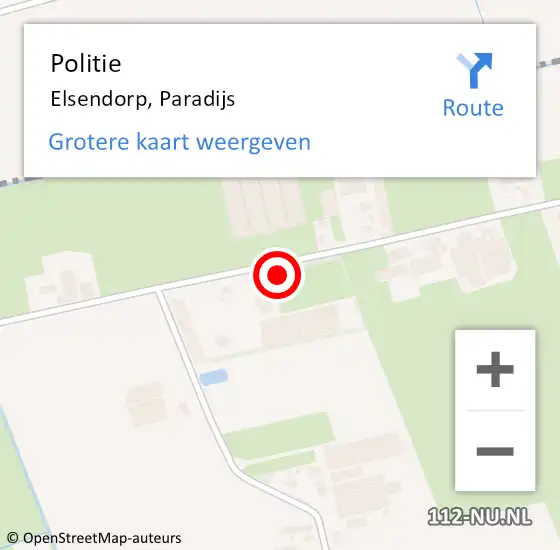 Locatie op kaart van de 112 melding: Politie Elsendorp, Paradijs op 16 mei 2022 17:02