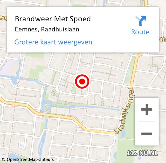 Locatie op kaart van de 112 melding: Brandweer Met Spoed Naar Eemnes, Raadhuislaan op 16 mei 2022 17:52