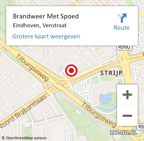 Locatie op kaart van de 112 melding: Brandweer Met Spoed Naar Eindhoven, Venstraat op 16 mei 2022 17:59