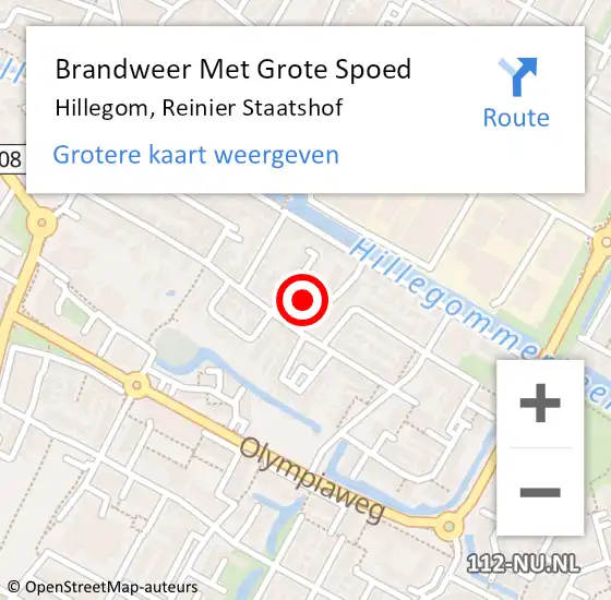 Locatie op kaart van de 112 melding: Brandweer Met Grote Spoed Naar Hillegom, Reinier Staatshof op 17 juli 2014 14:23