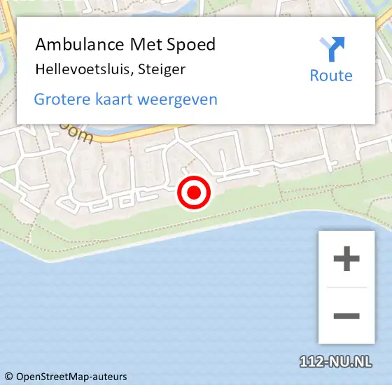 Locatie op kaart van de 112 melding: Ambulance Met Spoed Naar Hellevoetsluis, Steiger op 16 mei 2022 19:16